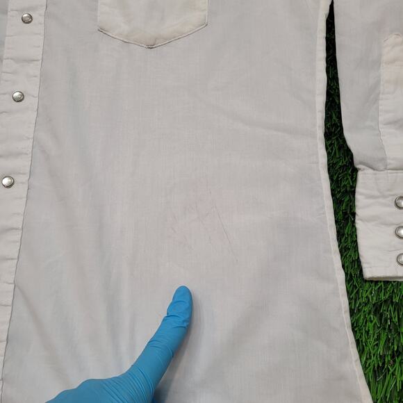 VTG 90s Wrangler "Made in USA" Cowboy Cut Western Shirt XL (Tagged 17x35) - Picture 3 of 7